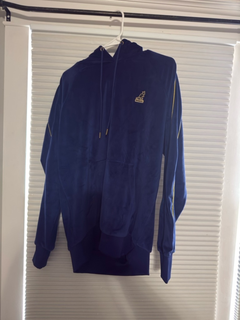 Kangol Royal Blue Crewneck Hoodie with Gold Trim